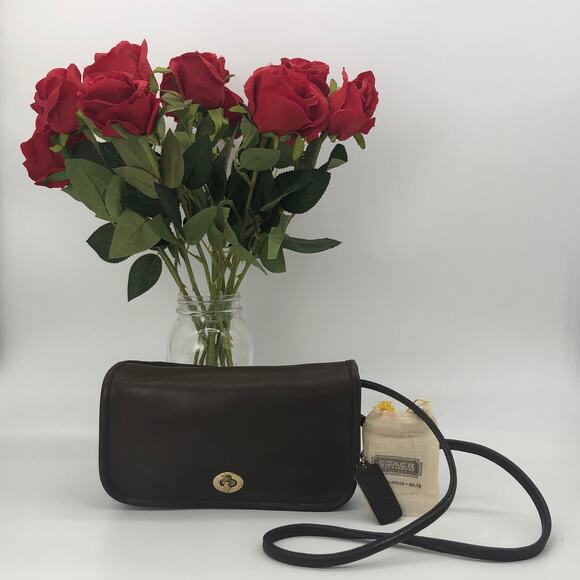 Vintage Coach NYC Dinky Bag 9375 Brown 1980s - Picture 1 of 10